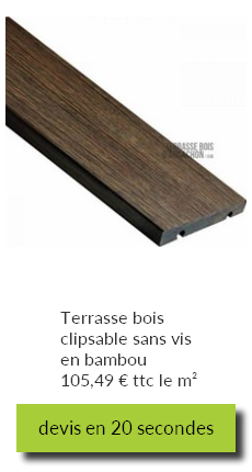 Terrasse bois clipsable sans vis en bambou
